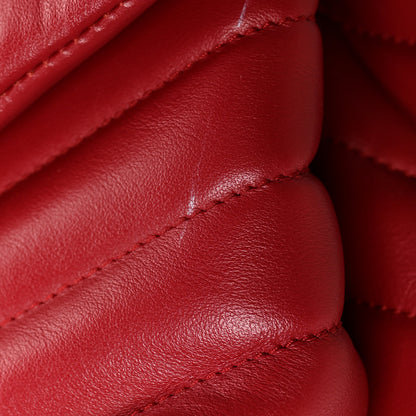 Saint Laurent Calfskin Y Quilted Monogram Medium Loulou Chain Satchel Lipstick Red 13 of 13