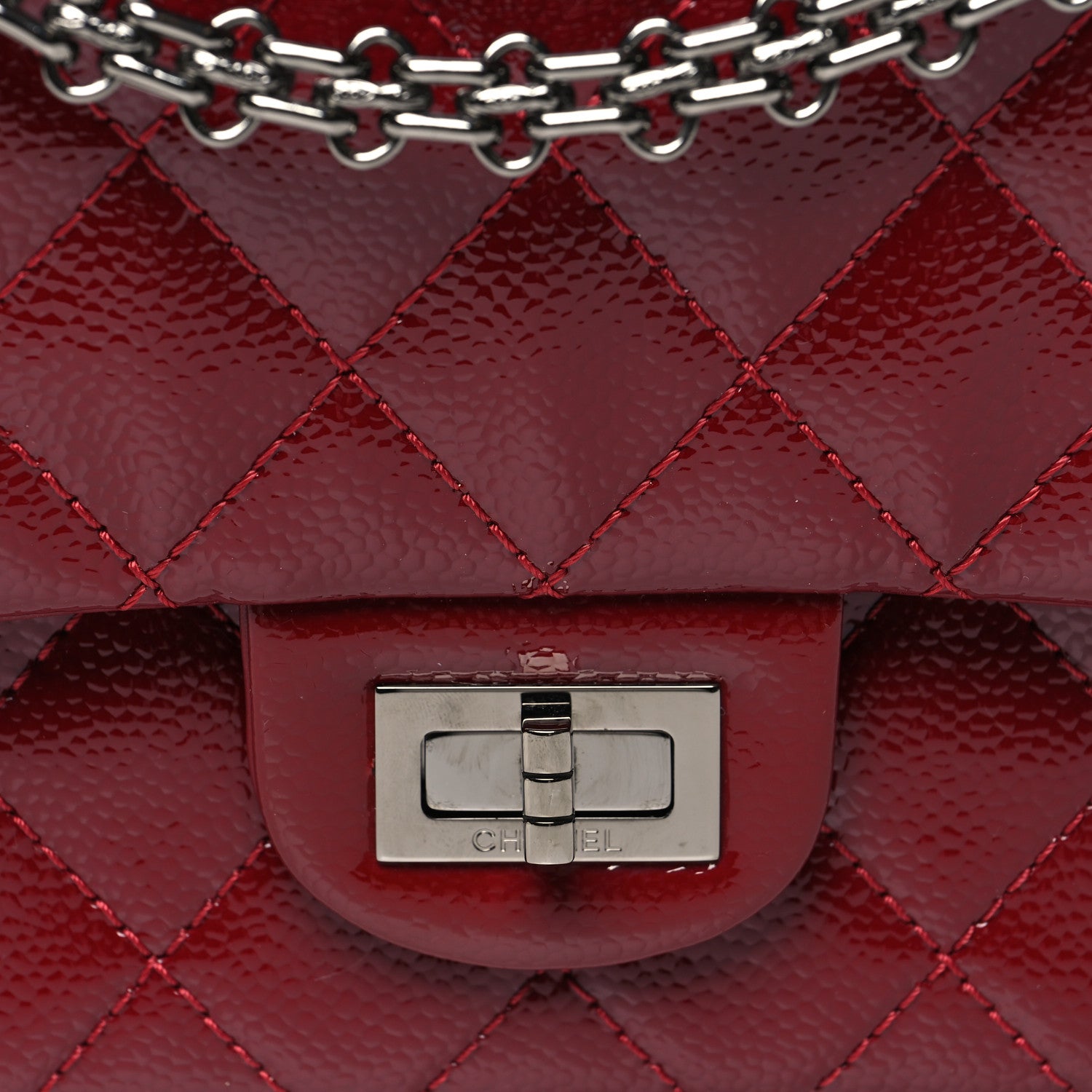 Chanel Patent Caviar Quilted 2.55 Reissue 226 Flap Burgundy 8 of 11