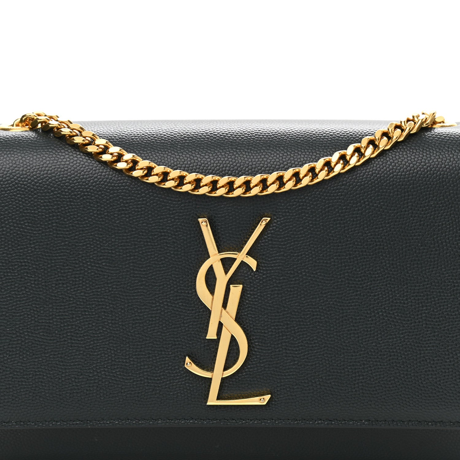 Saint Laurent Grain De Poudre Small Monogram Kate Satchel Teal Green 9 of 11