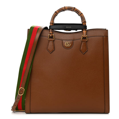 Gucci Wonka Grain Calfskin Large Diana Tote Bag Cuir Black 1 of 12