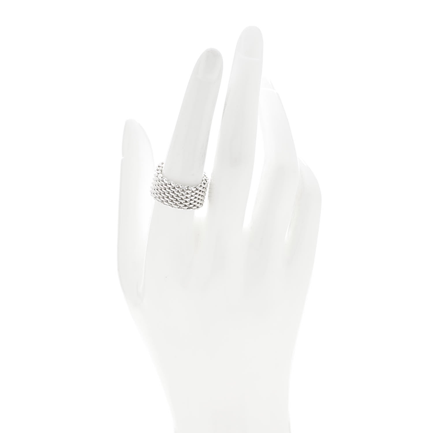 Tiffany Sterling Silver Somerset Mesh Ring 55 7.25 2 of 4