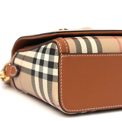 Burberry Coated Canvas Calfskin Vintage Check Small Note Crossbody Bag Briar Brown 9 of 11