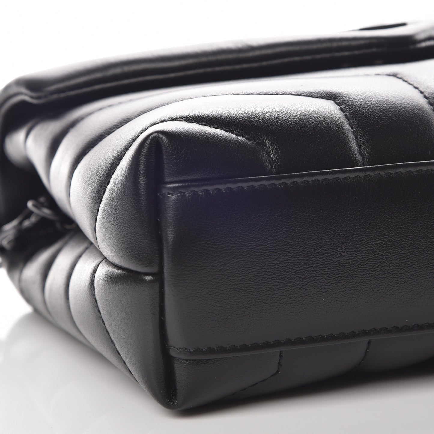 Calfskin Y Quilted Monogram Toy Loulou Crossbody Bag Black