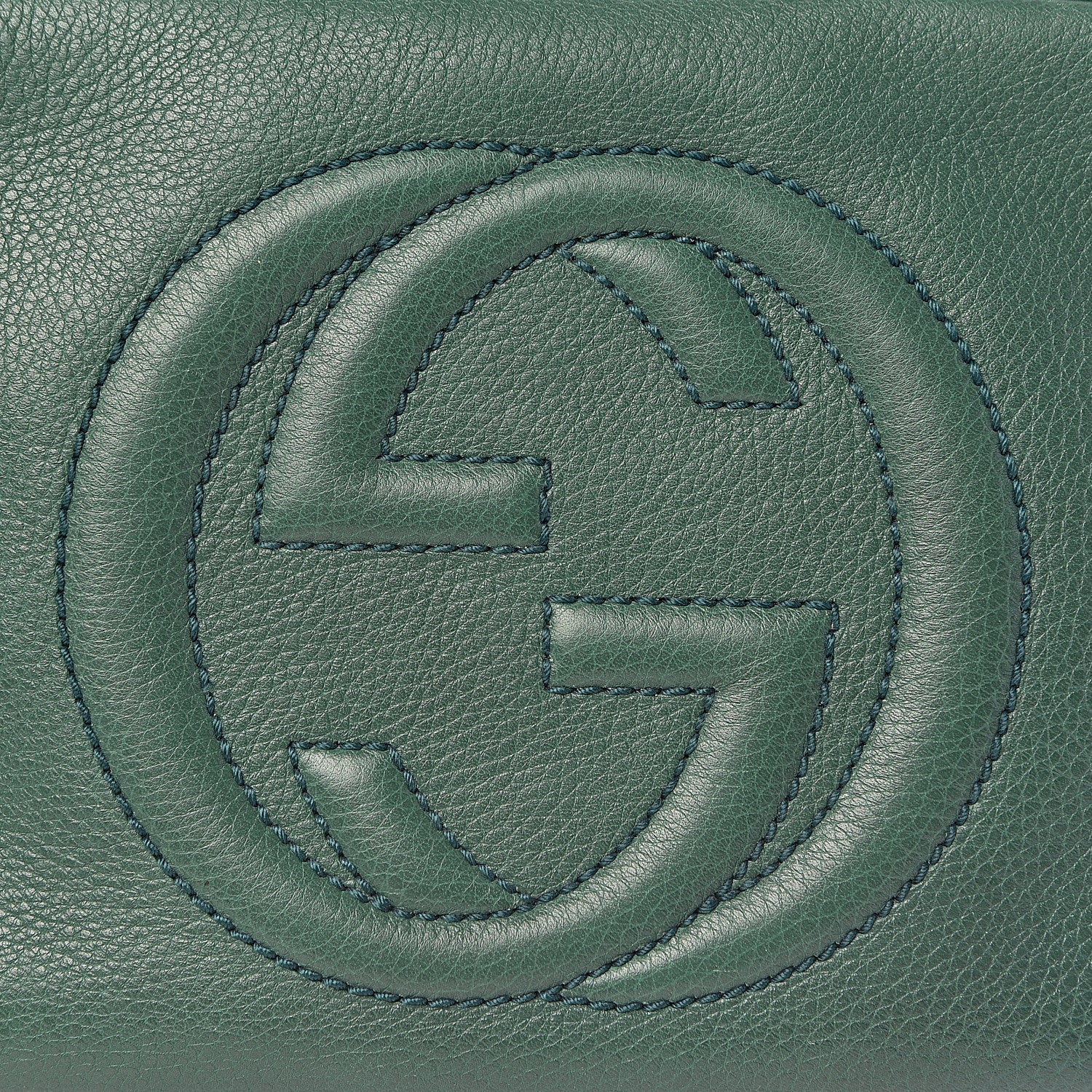 Gucci Pebbled Calfskin Small Soho Disco Bag Emerald Green 17 of 17