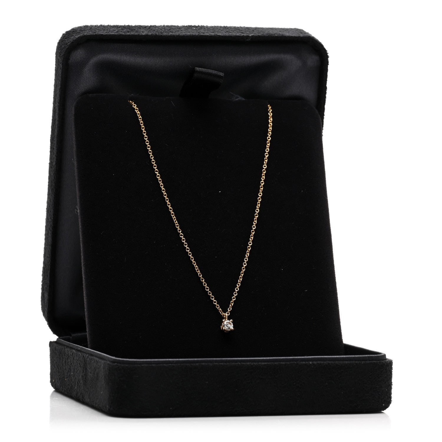 Tiffany 18K Rose Gold Diamond .12ct Solitaire Pendant Necklace 5 of 5