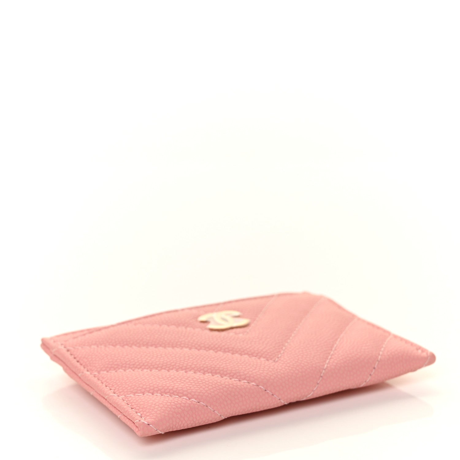 Chanel Caviar Chevron Quilted Card Holder Pink 4 of 11