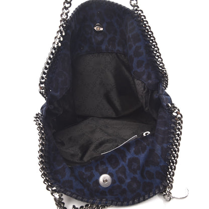 Stella McCartney Shaggy Deer Leopard Print Falabella Fold Over Tote Blue Sapphire 5 of 7