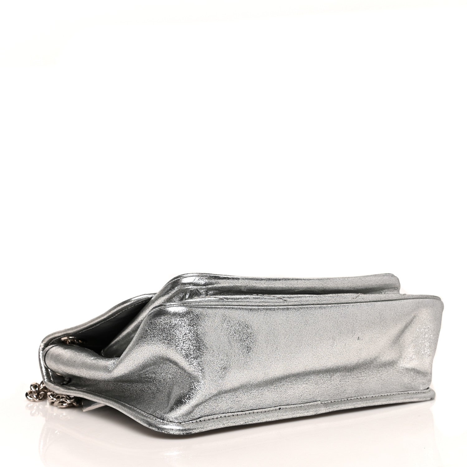 Saint Laurent Metallic Lambskin Matelasse Monogram Medium Niki Chain Satchel Argento 4 of 10
