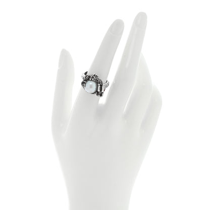John Hardy Sterling Silver Ruby Black Sapphire Pearl Legends Naga Small Dragon Ring 54 6.75 2 of 5