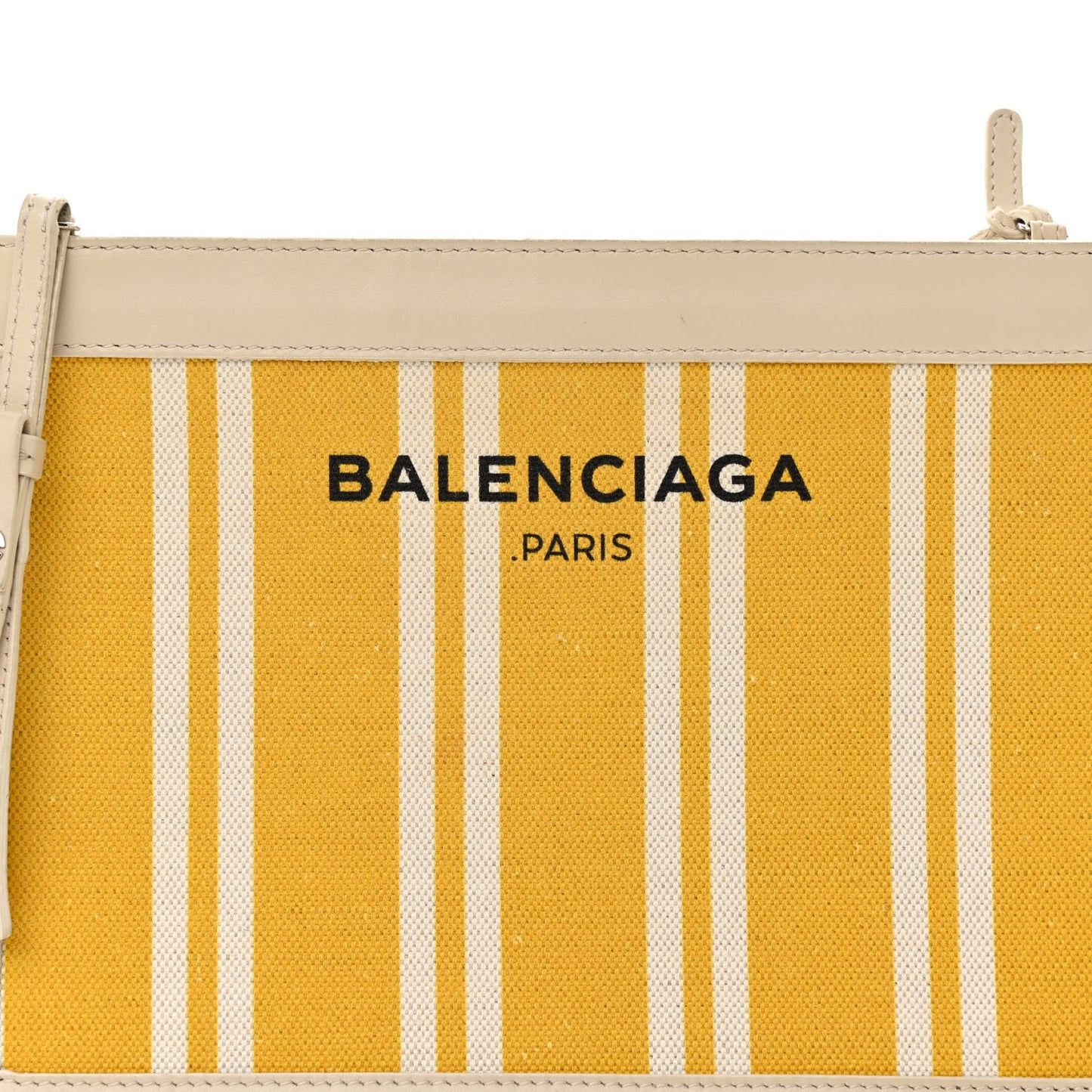 Cotton Canvas Striped Pochette Crossbody Bag Yellow