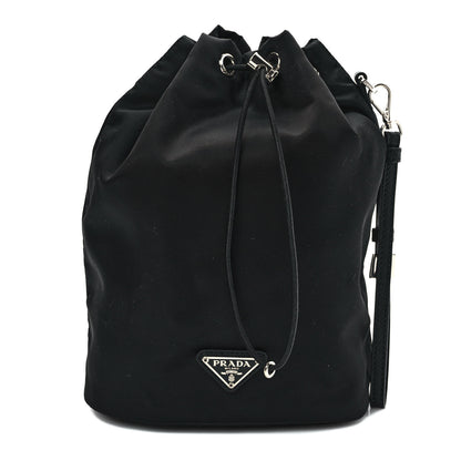 Prada Saffiano Tessuto Nylon Vela Bucket Wristlet Black 1 of 10