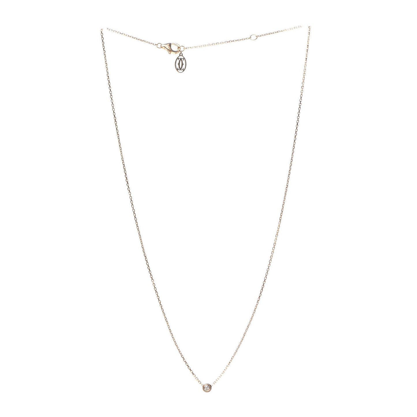 18K Pink Gold Diamond XS D'Amour Pendant Necklace