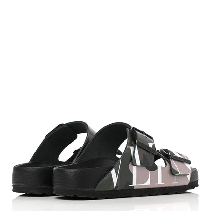 Valentino Garavani X BIRKENSTOCK Calfskin VLTN Arizona Slide Sandals 35 Army Green Poudre 4 of 9