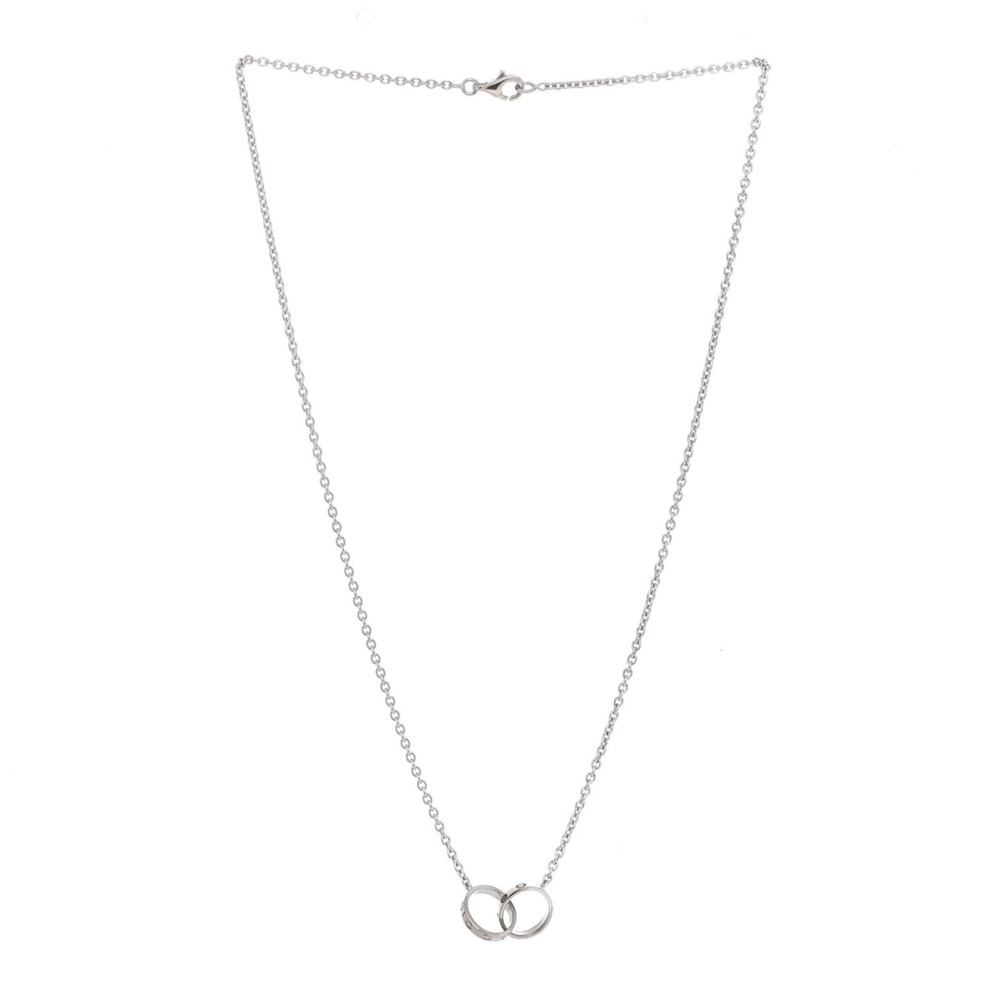 18K White Gold Interlocking LOVE Necklace