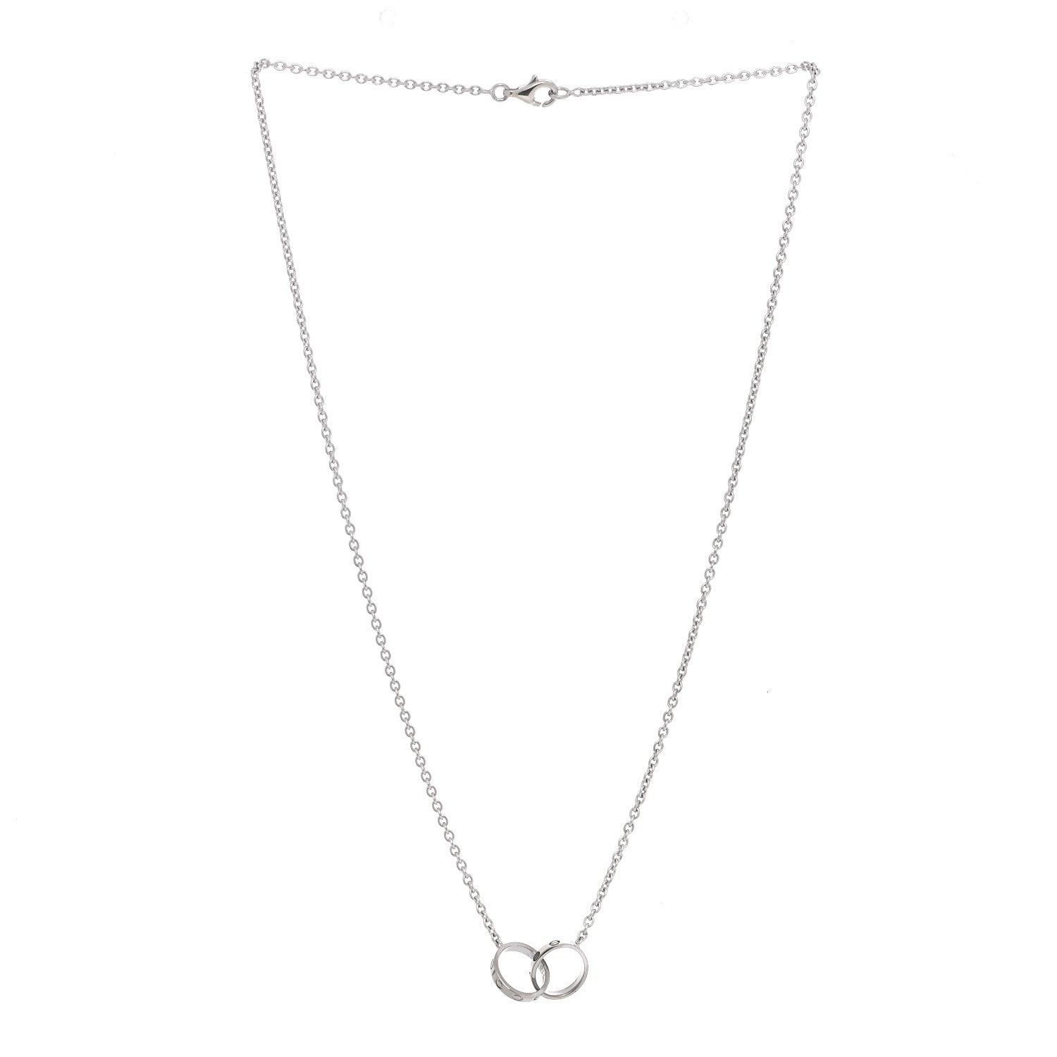 Cartier 18K White Gold Interlocking LOVE Necklace 3 of 7