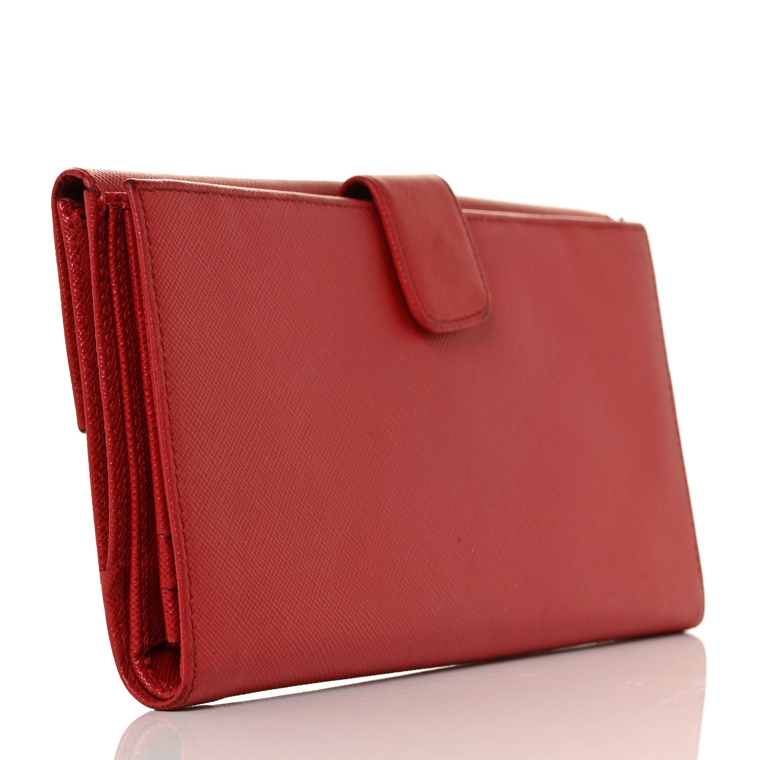 Prada Saffiano Triangle Flap Compact Wallet 3 of 13
