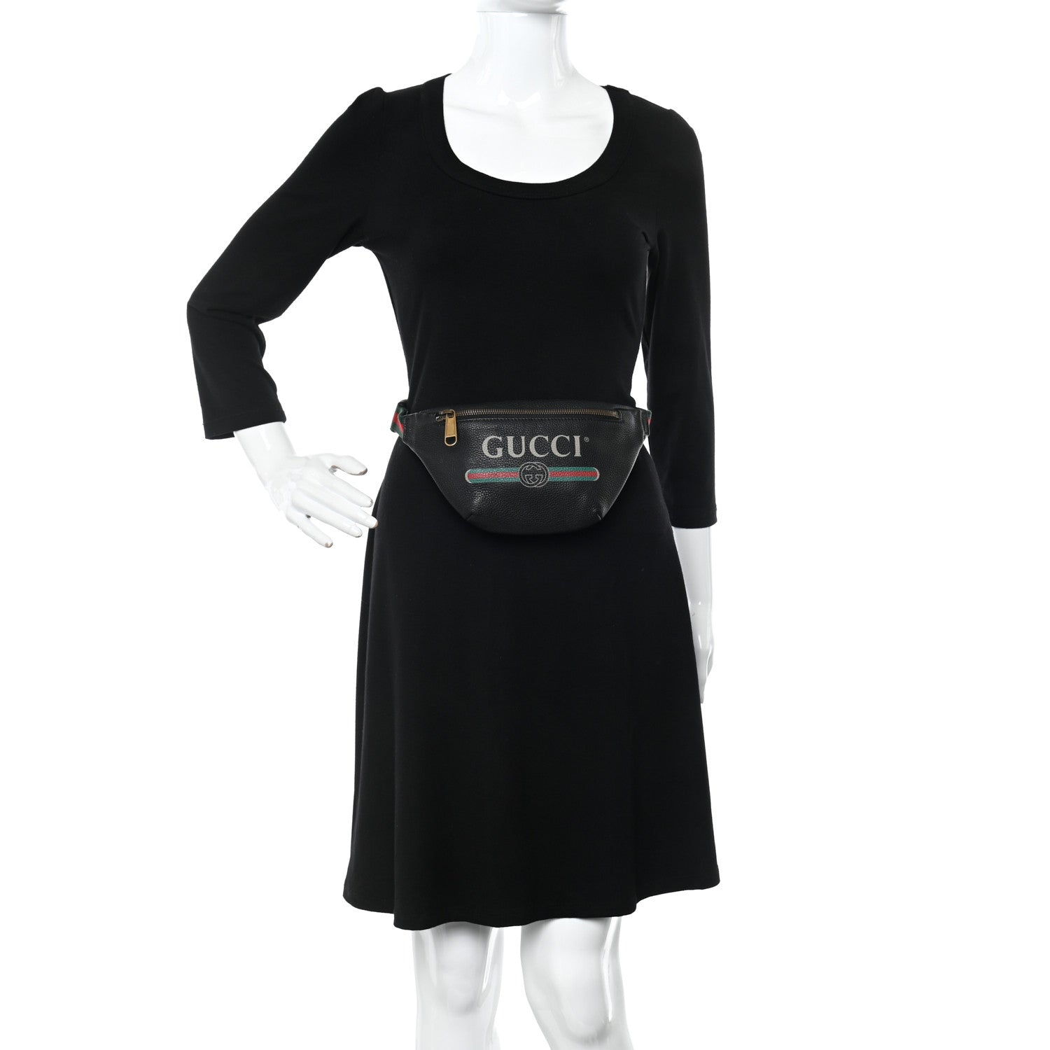 Gucci Grained Calfskin Small Logo Belt Bag Black 2 of 10