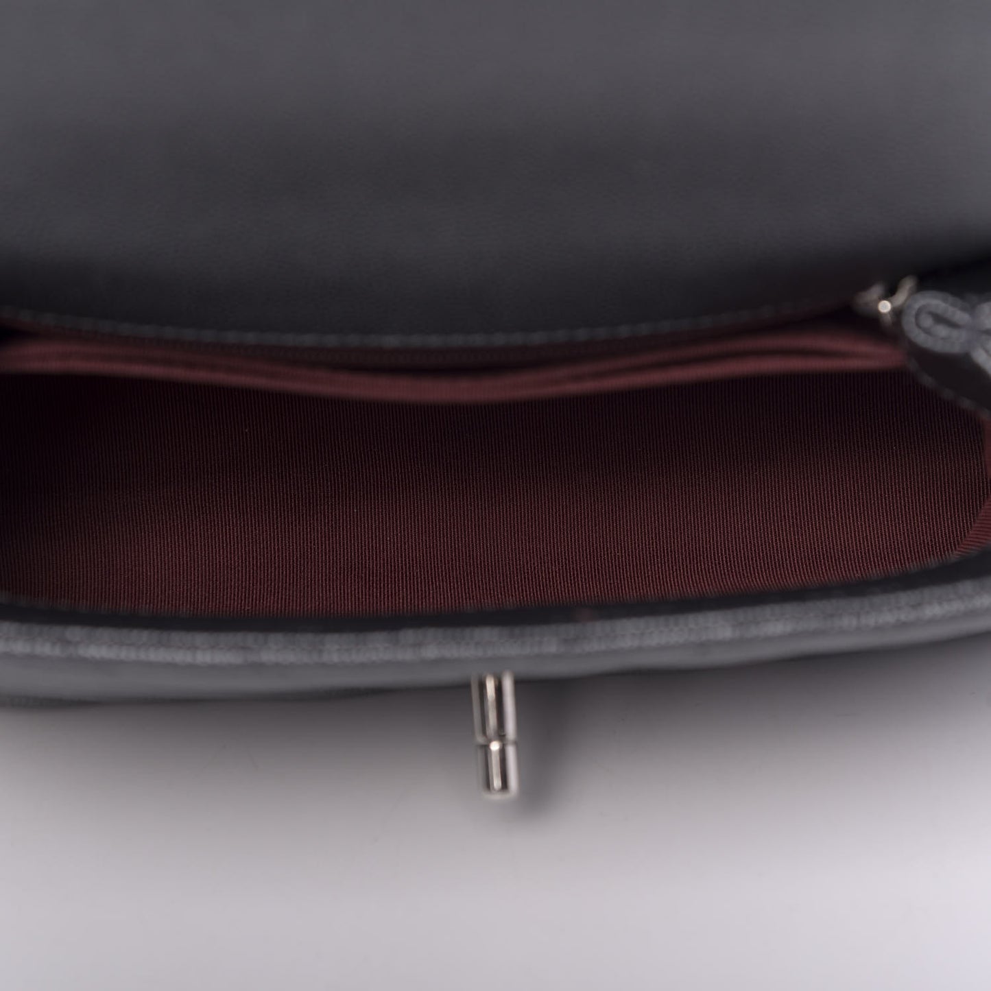 Caviar Chevron Quilted Mini Coco Handle Flap Dark Grey