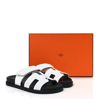 Hermes Calfskin Womens Chypre Sandals 36.5 White 9 of 9