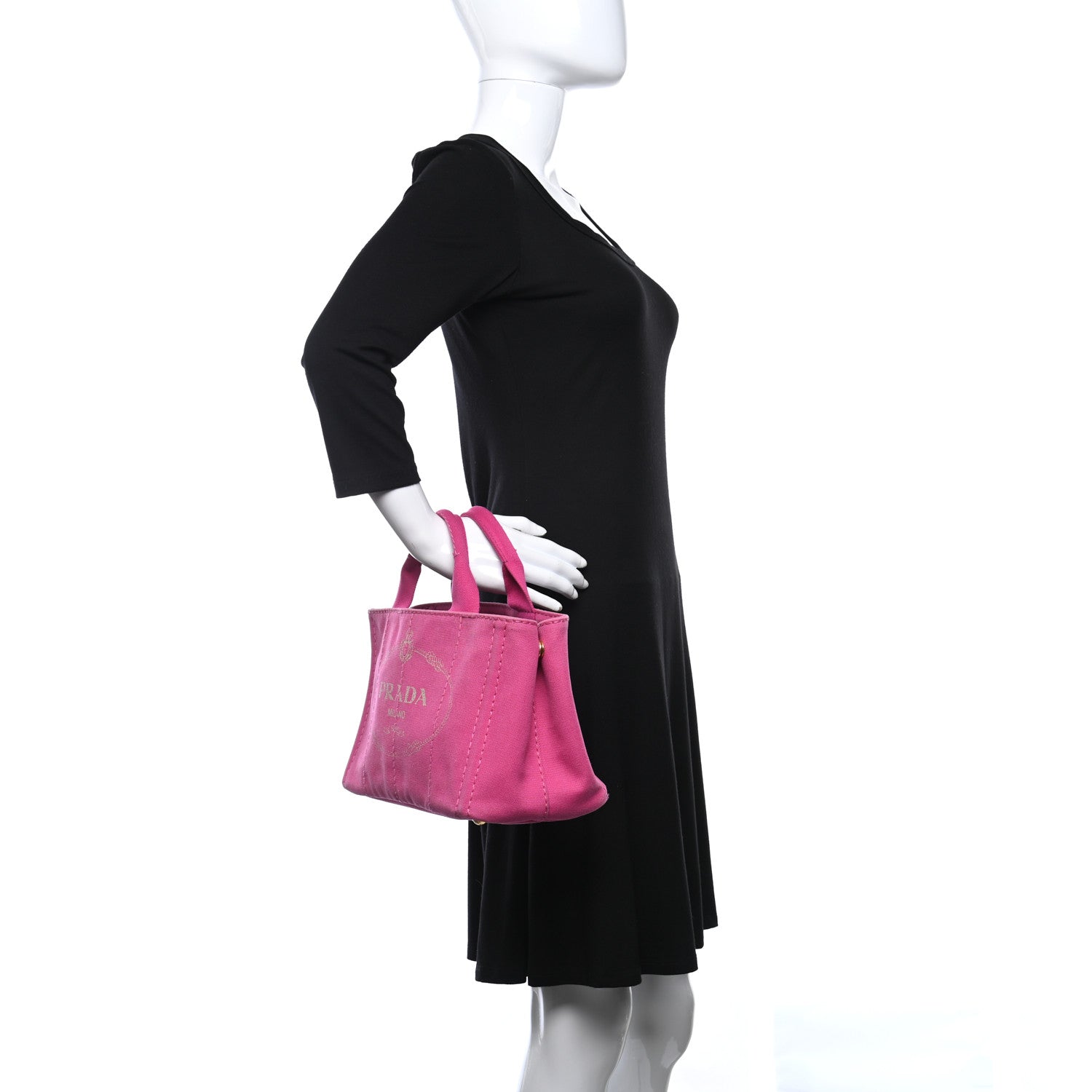 Prada Canapa Small Logo Tote Fuxia 2 of 16