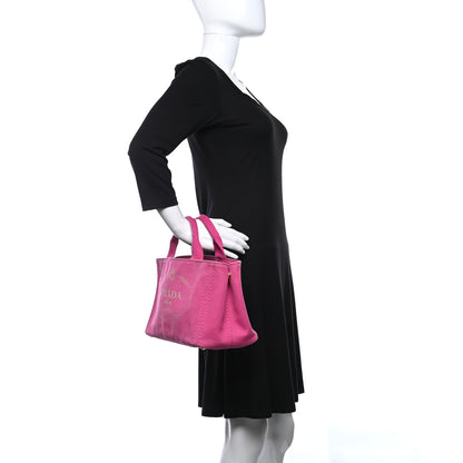 Prada Canapa Small Logo Tote Fuxia 2 of 16
