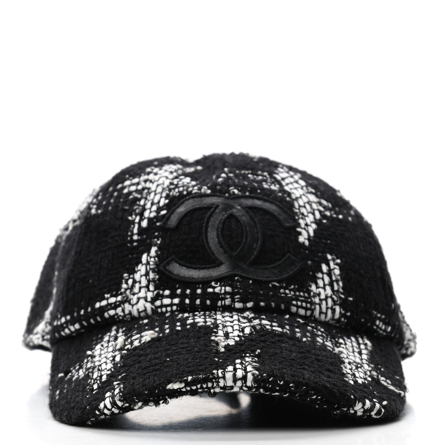 Chanel Tweed Cap Hat M Black White 3 of 8