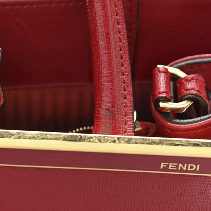Fendi Vitello Elite Flamingo Petite 2Jours Tote Mattone 15 of 16
