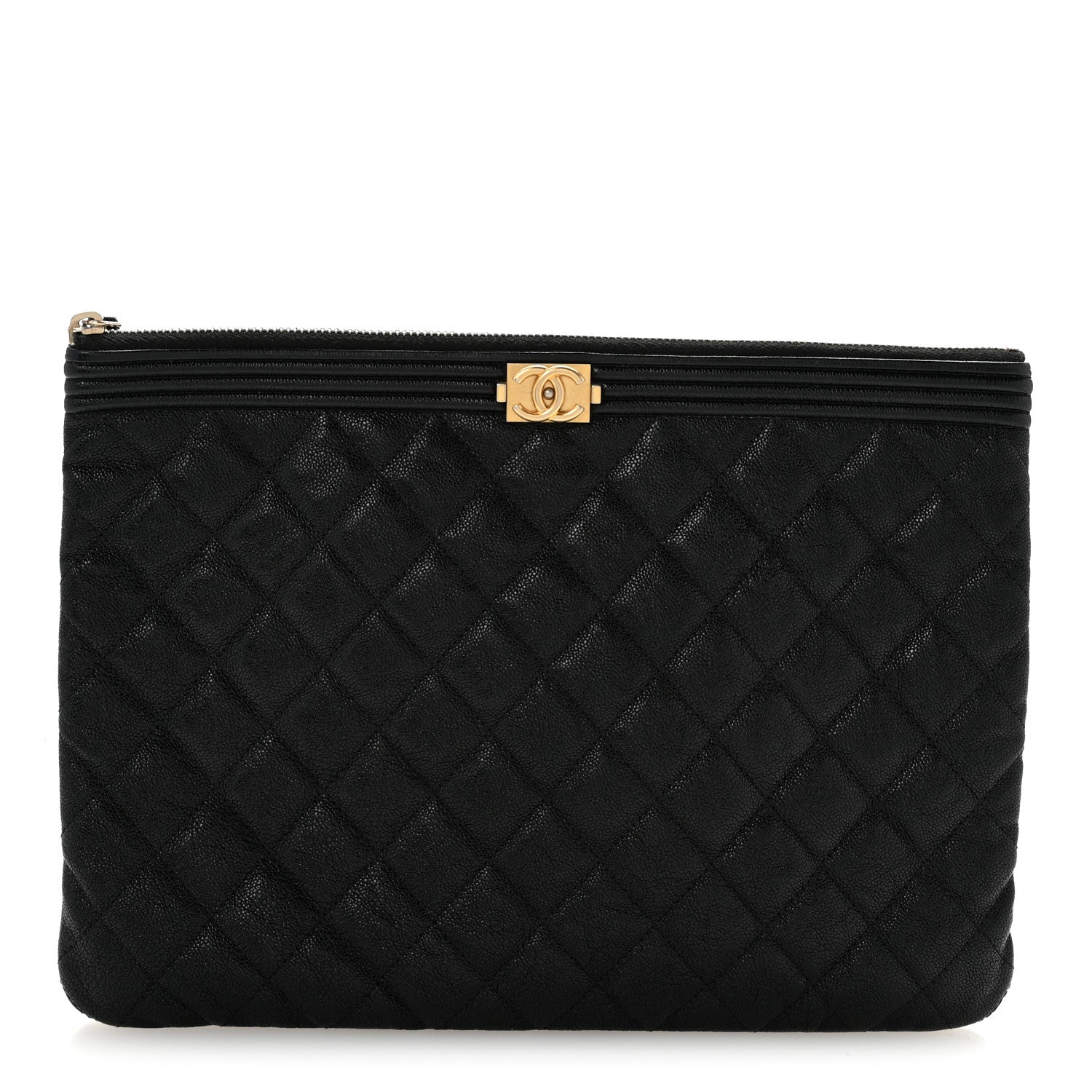 Chanel Caviar Quilted Medium Boy Cosmetic Case Black 1 of 11