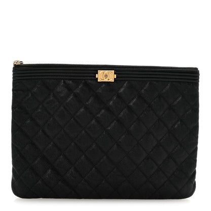 Chanel Caviar Quilted Medium Boy Cosmetic Case Black 1 of 11