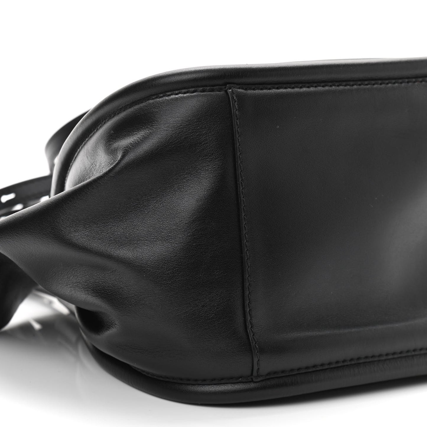 Calfskin Small Ruched Tote Black