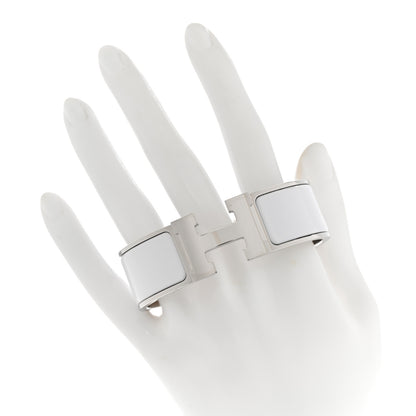 Hermes Enamel Wide Clic Clac H Bracelet GM White 2 of 6