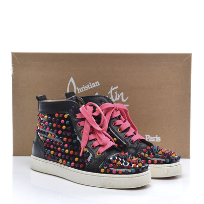 Christian Louboutin Calfskin Spike Louis Flat Sneakers 38 Black Multi 10 of 10