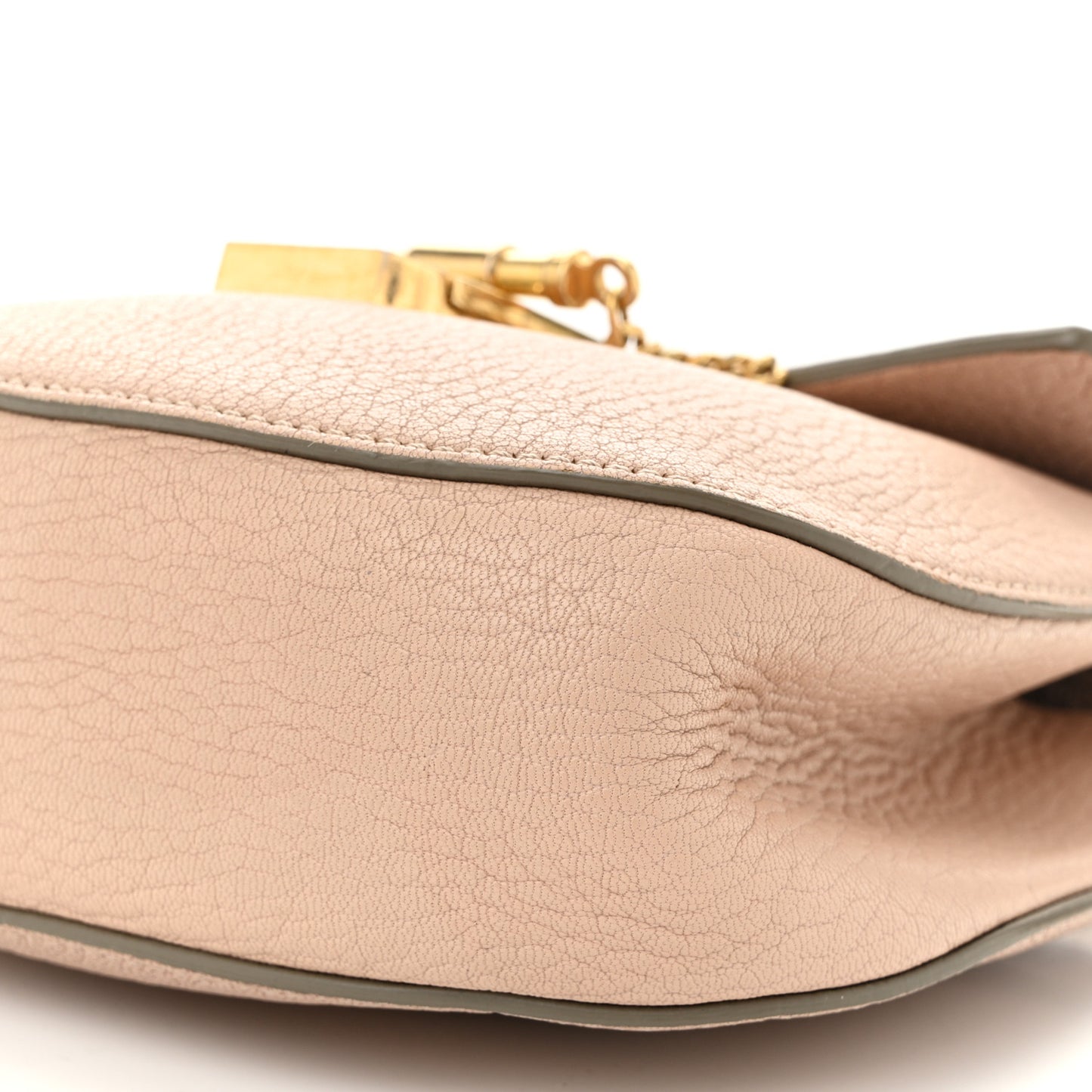 Grained Lambskin Mini Drew Shoulder Bag Cement Pink