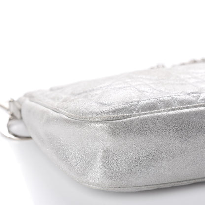 Christian Dior Metallic Lambskin Cannage Chain Pouch Silver 6 of 9