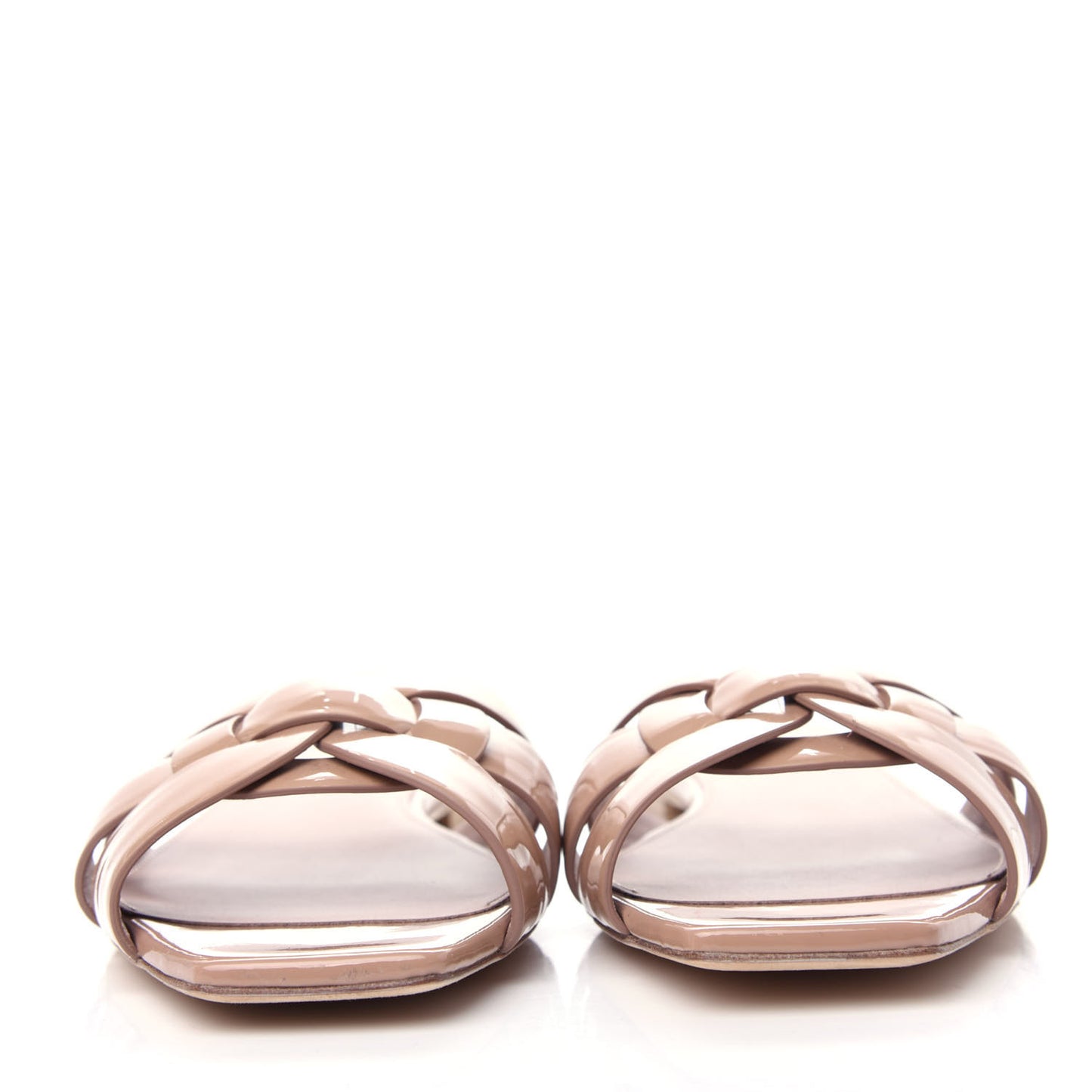 Patent Calfskin Nu Pied 05 Slide Sandals 39 Nude