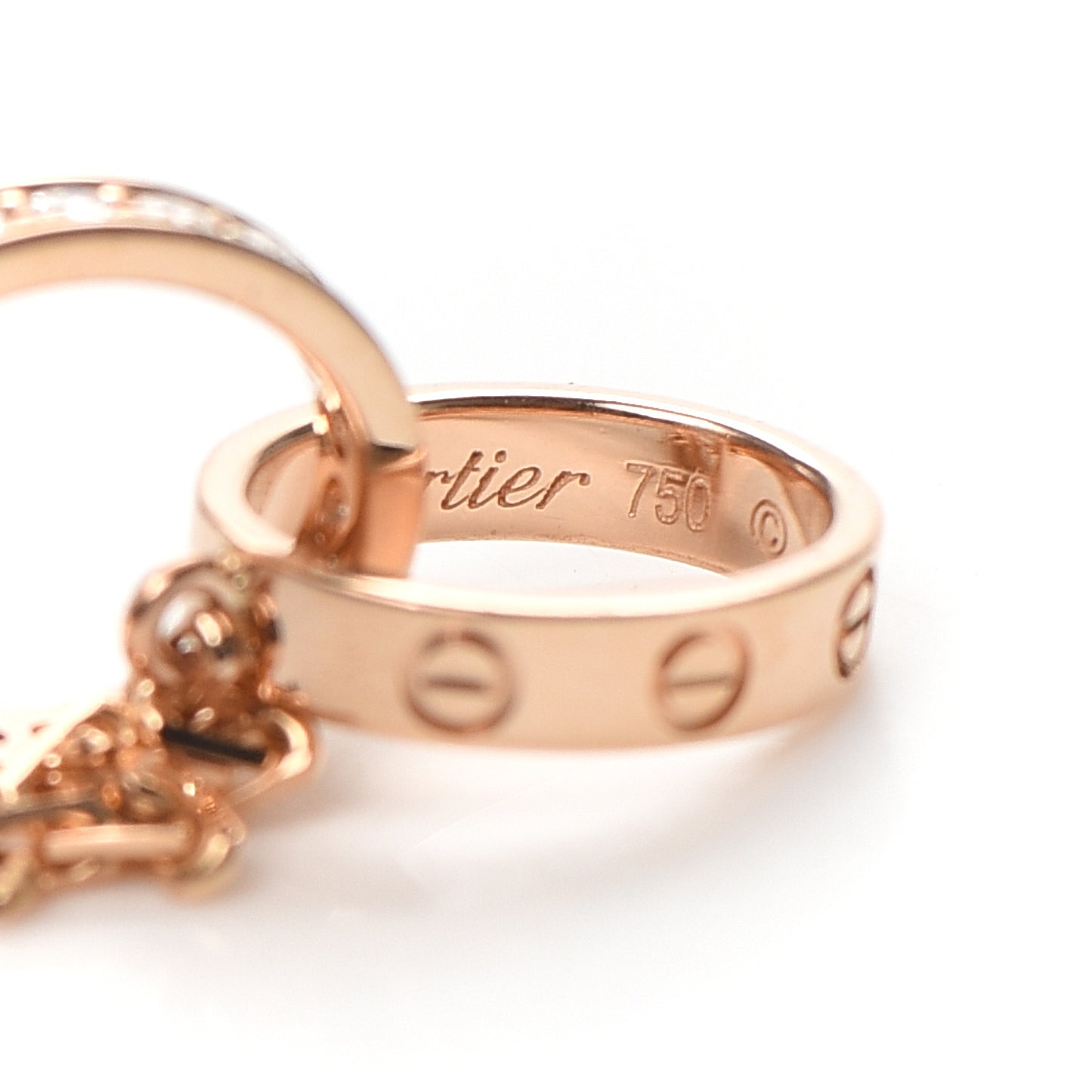 18K Pink Gold Diamond Interlocking LOVE Necklace