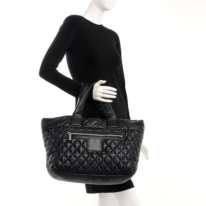 Chanel Nylon Quilted Large Coco Cocoon Tote Black 2 of 9