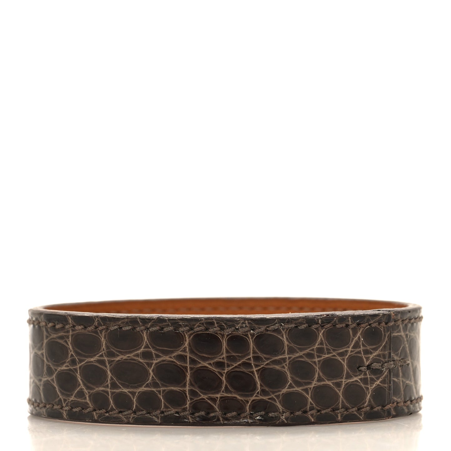 Matte Alligator Narrow Jack Bracelet M Chocolate