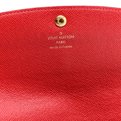 Louis Vuitton Damier Ebene Emilie Wallet Red 6 of 10