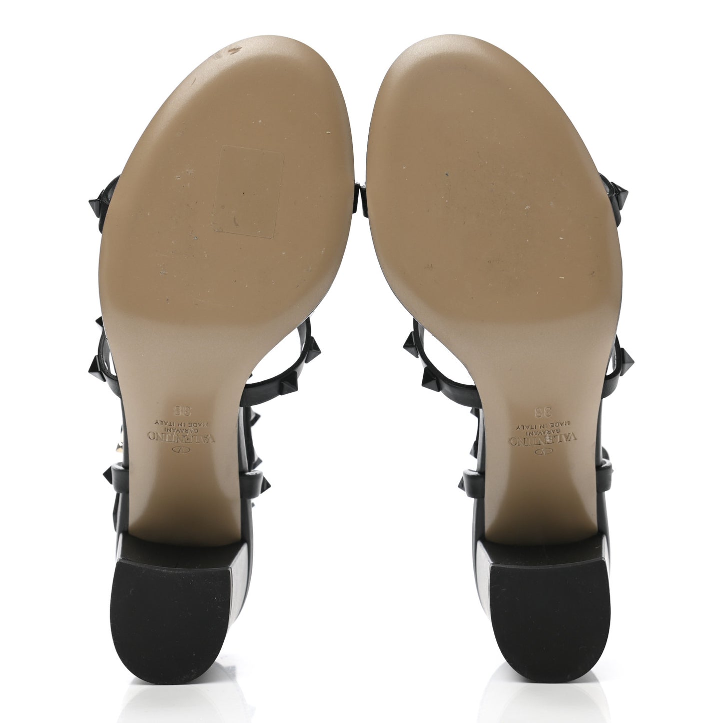 Calfskin Rockstud 60mm City Sandals 38 Black