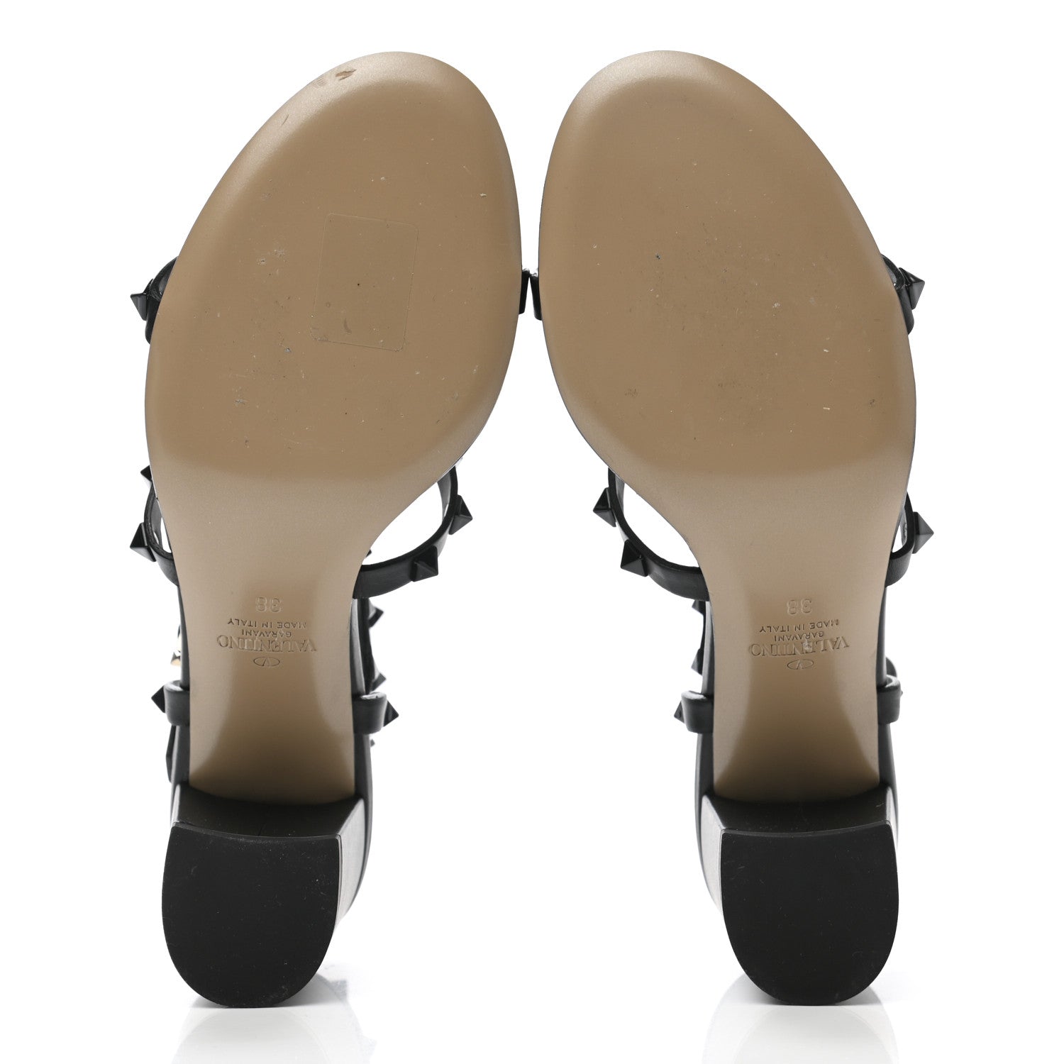 Valentino Garavani Calfskin Rockstud 60mm City Sandals 38 Black 5 of 7