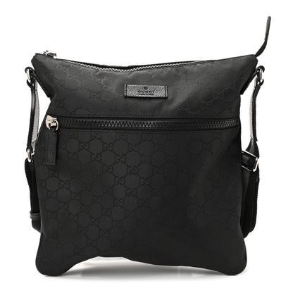 Gucci Nylon Monogram Medium Flat Messenger Bag Black 1 of 19