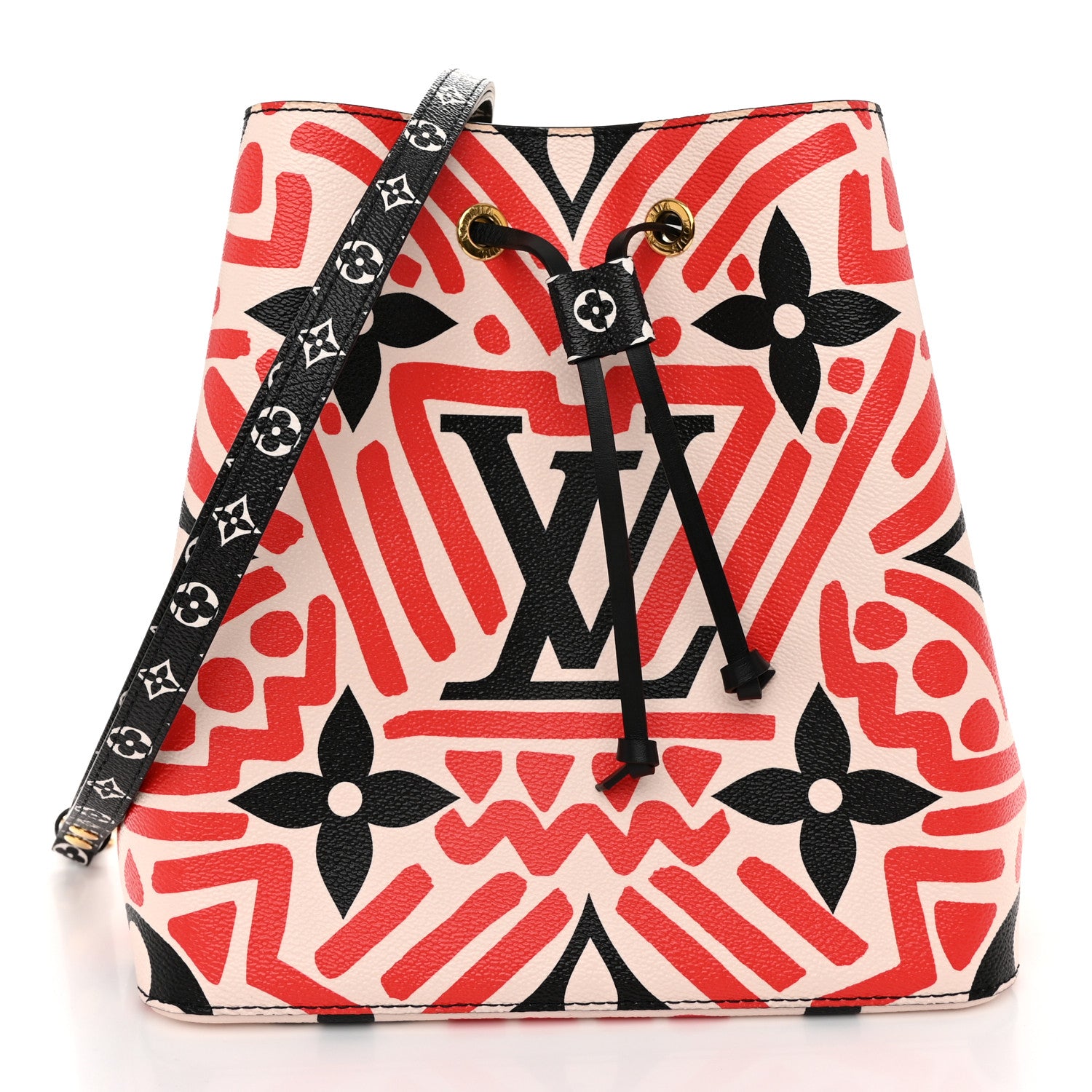 Louis Vuitton Monogram Giant Crafty NeoNoe MM Creme Rouge Black 1 of 9