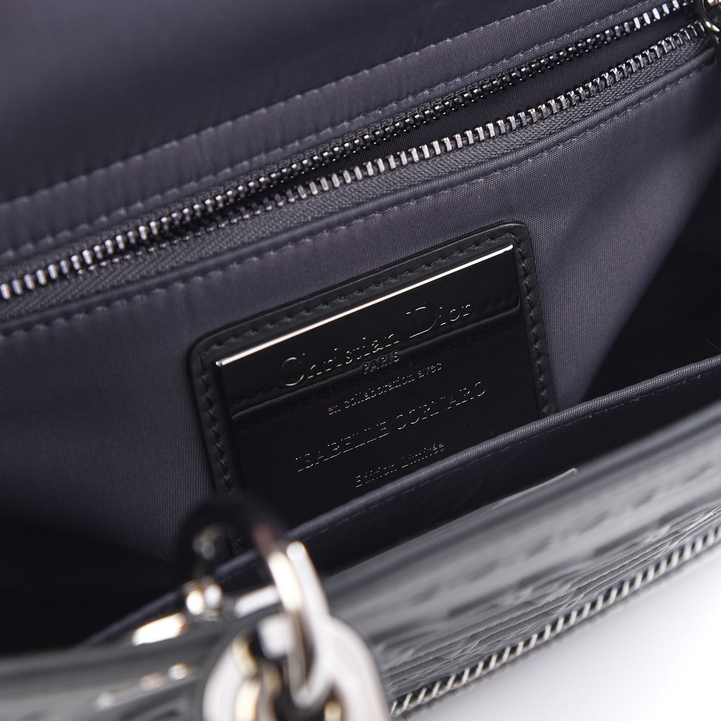 Calfskin Chain Medium Lady Dior Black