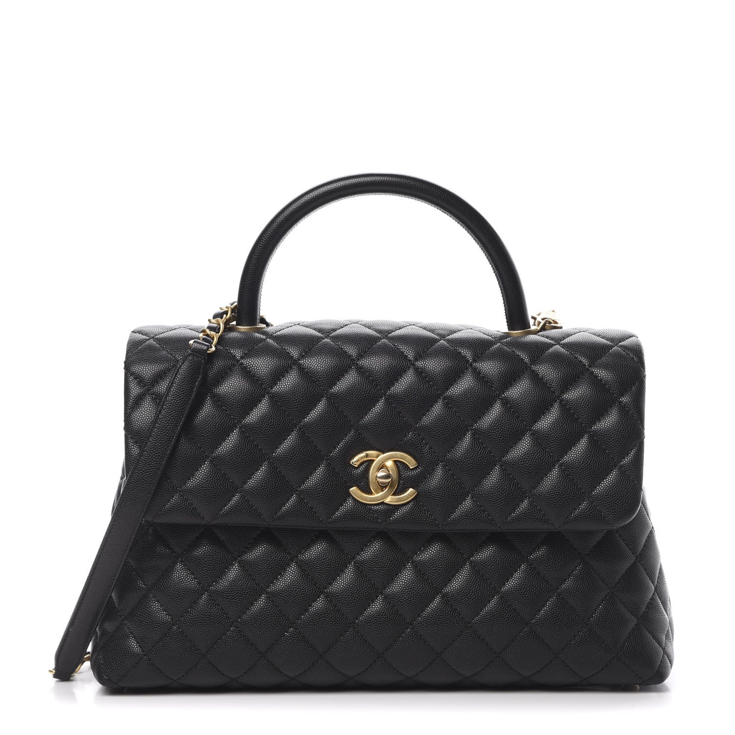 Chanel Caviar Quilted Medium Coco Handle Flap Black 1 of 12