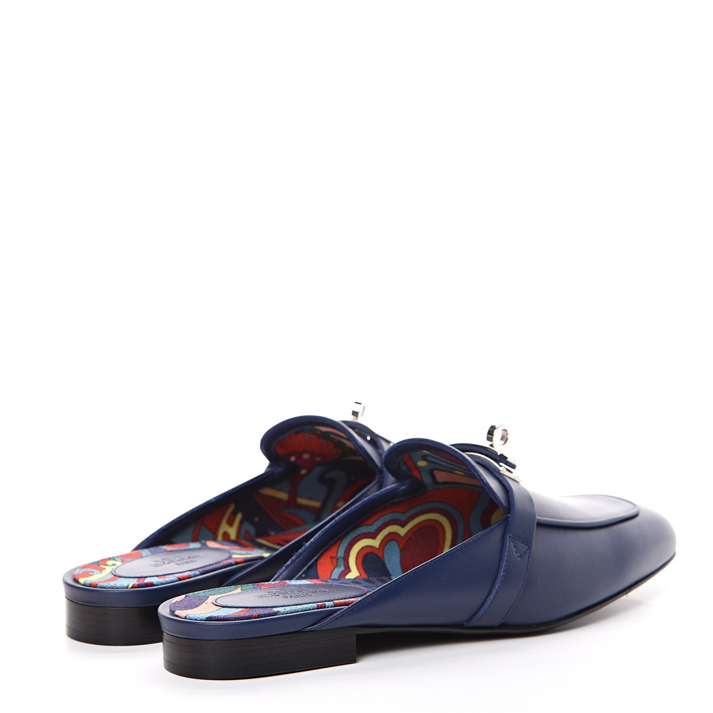Calfskin Oz Mules 37 Bleu Maritime