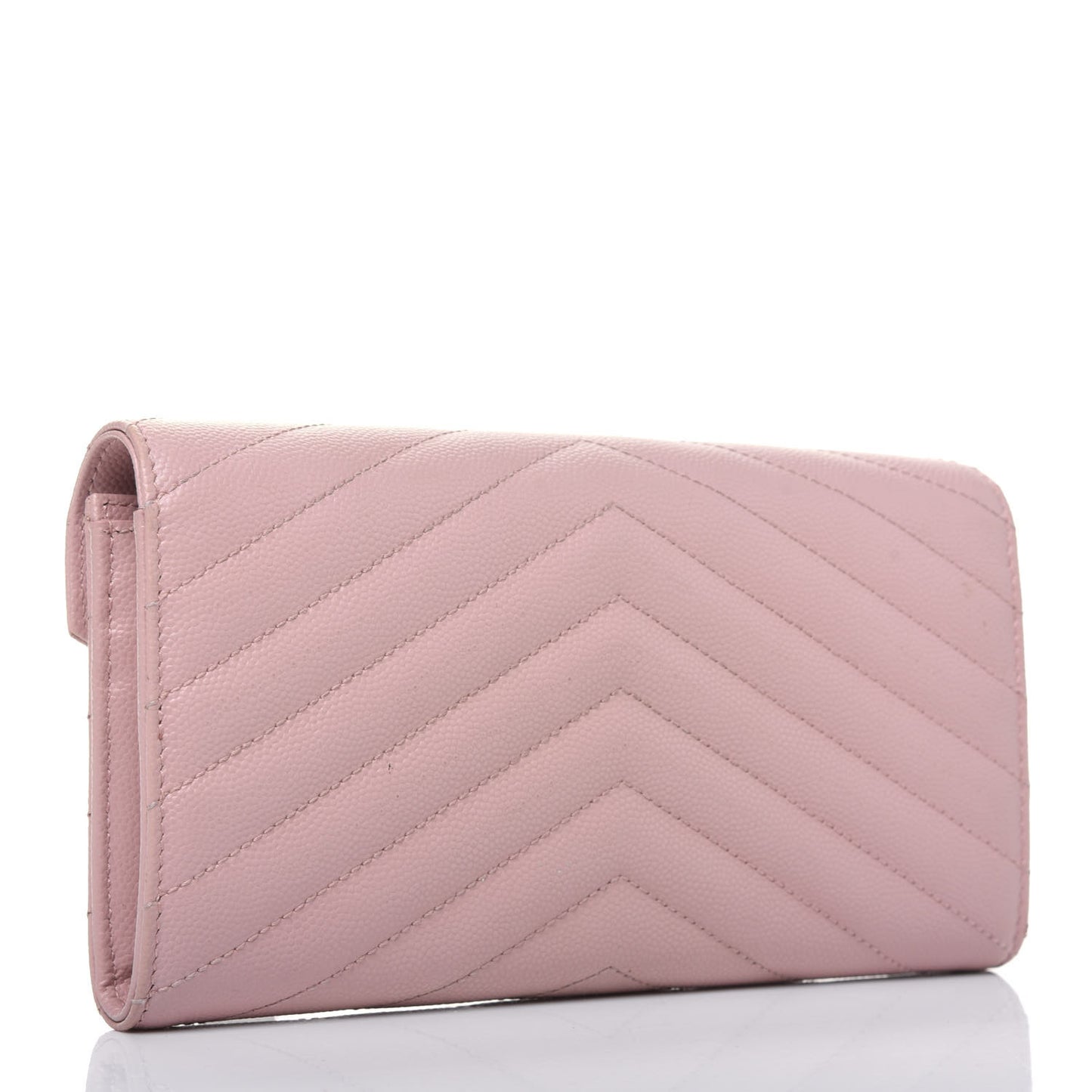 Grain De Poudre Matelasse Chevron Monogram Flap Wallet Pale Pink