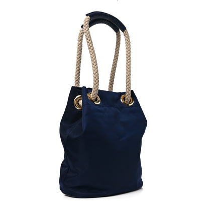 Prada Re-Nylon Triangle Mariner Small Bucket Bag Baltic Blue 3 of 9
