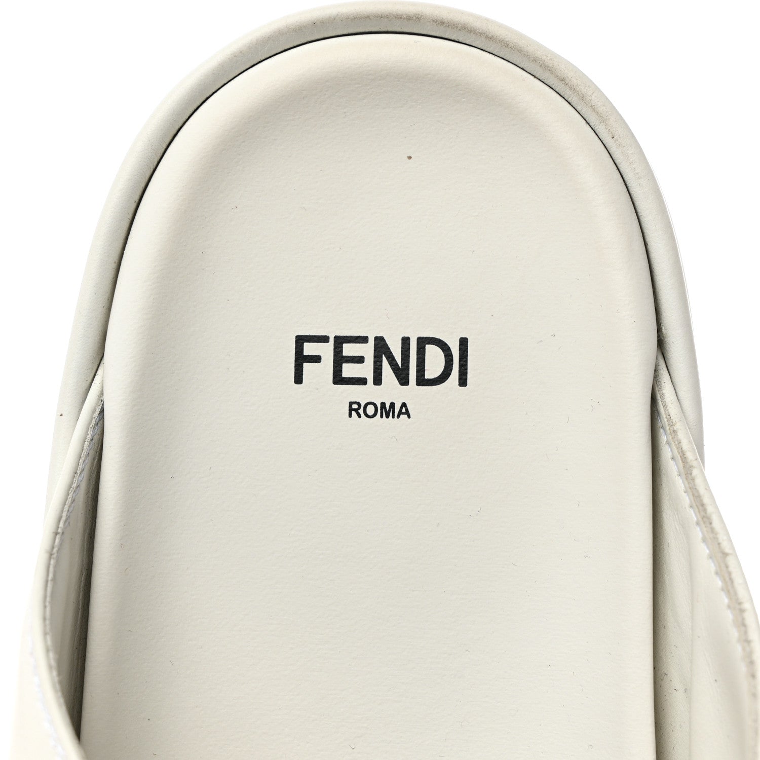 Fendi Vitello Womens Fendigraphy Slide Sandals 36.5 White Ice