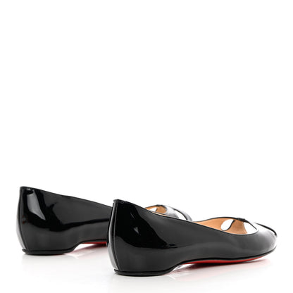 Christian Louboutin Patent Croisette Peep Toe Flats 36.5 Black 4 of 11